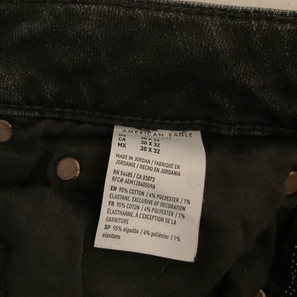 American Eagle Slim Fit Airflex+ Denim Jeans Distressed Black Men’s Size 30x32 - Picture 7 of 16